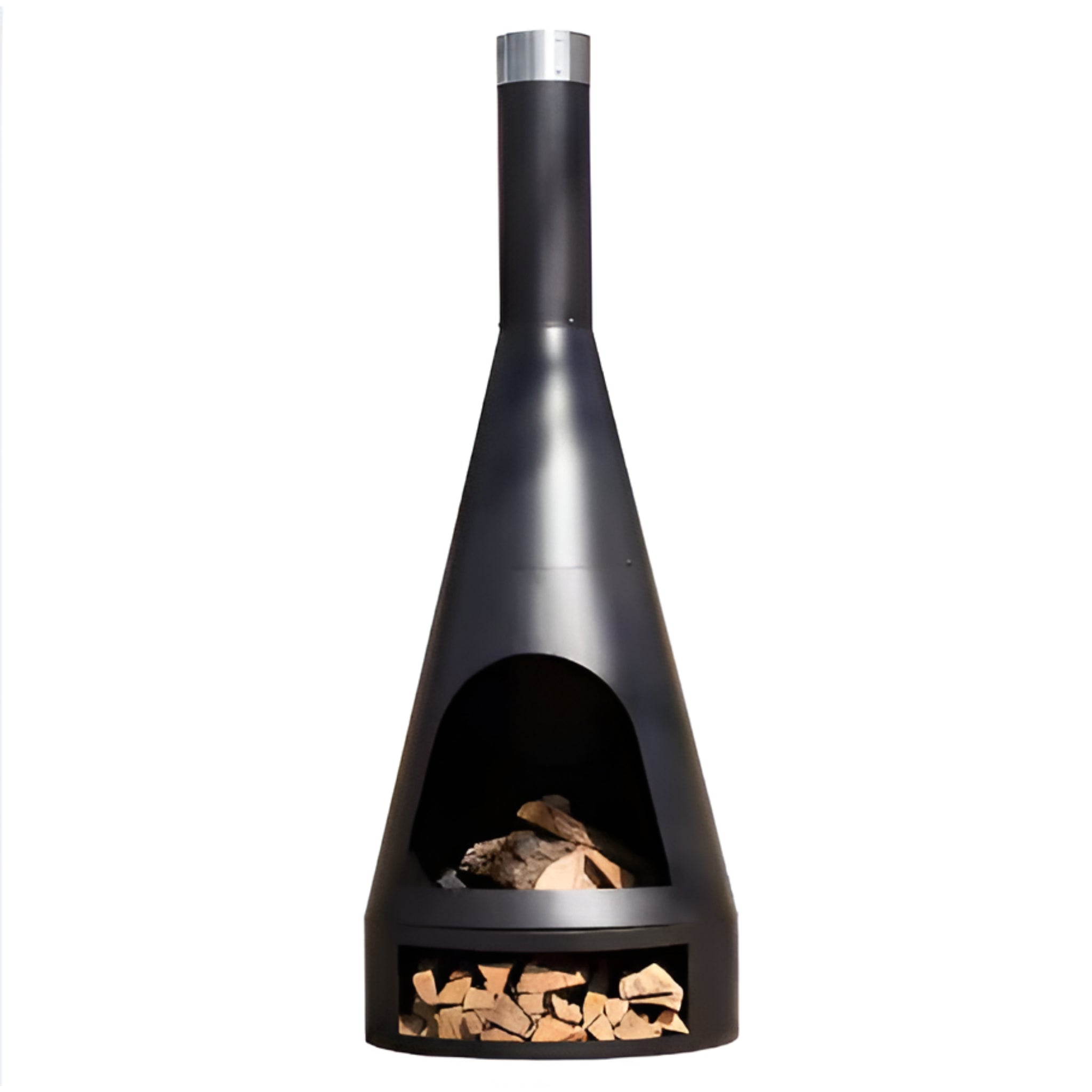 Emberline Noir Hearthwood Chimenea Fireplace